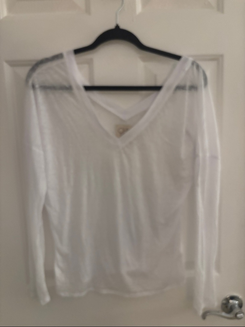 Chaser White V-Neck Long Sleeve Top